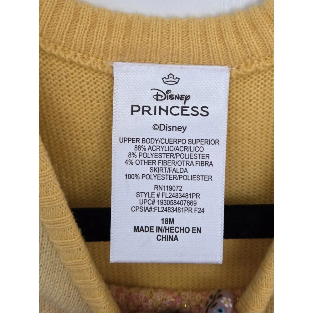 This is a Disney Princess toddler girl Belle cosplay dress in yellow -  SIZE 18M - Picture 7 of 10